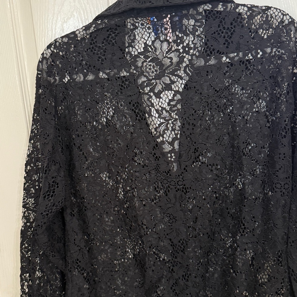 Black Lace Button-Front Jacket NWT - image 5